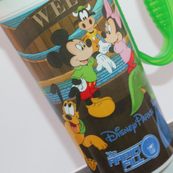 Walt Disney Parks Rapid Fill Travel Mug gREEN Top 7Inch Disney Whirley Rapid Cup - Picture 7 of 10